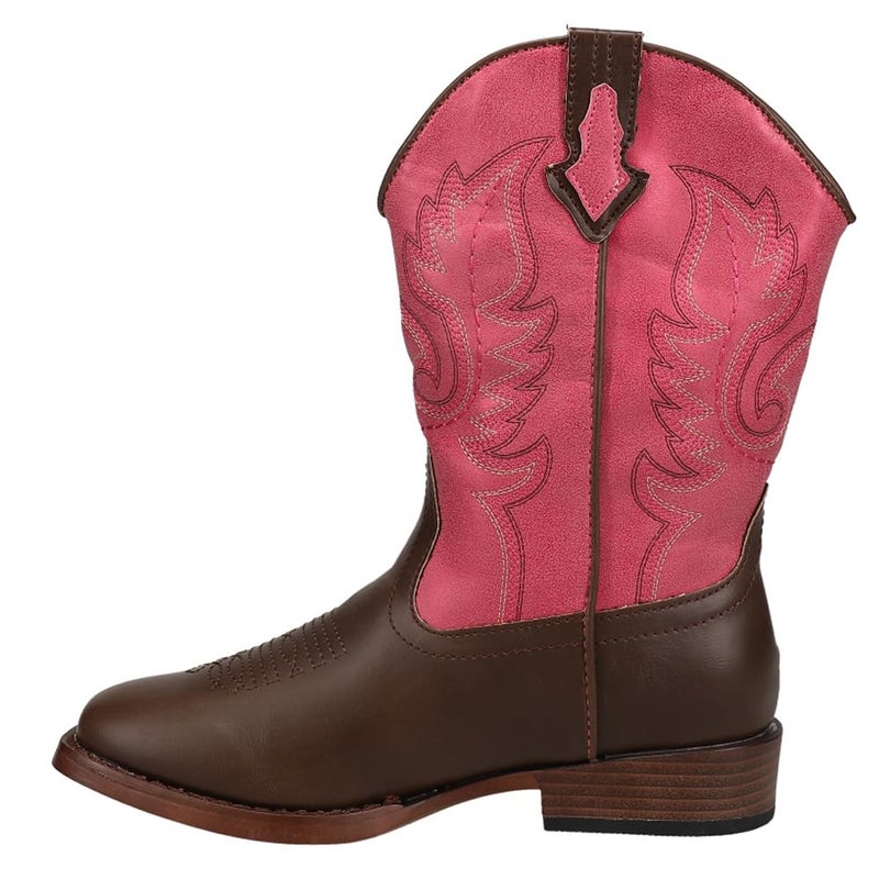 ROPER Kids Girls Texsis Square Toe Casual Boots Mid Calf - Brown, Pink - Size 3 M - Image 3